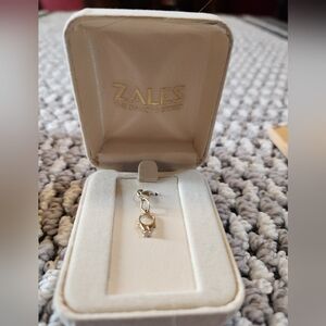 Zales Tiny Yellow Gold Diamond Engagement Ring Charm
